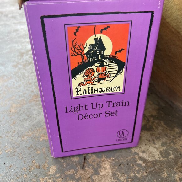 vintage Halloween light up train ghosts, cats, pumpkins sunflowers 3 piece set - Picture 16 of 16